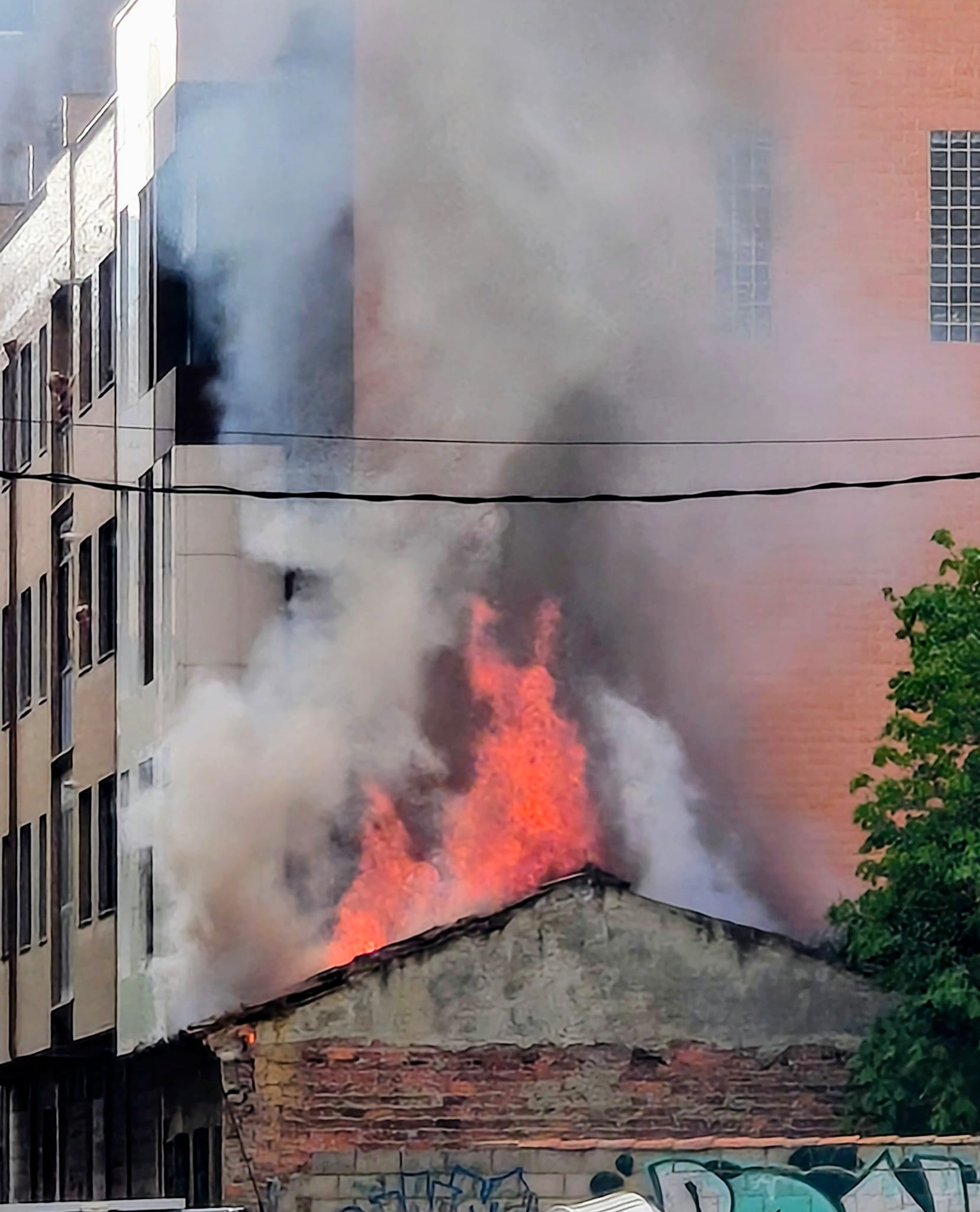 Llamas en el interior de la vivienda en ruinas. | L.N.C.
