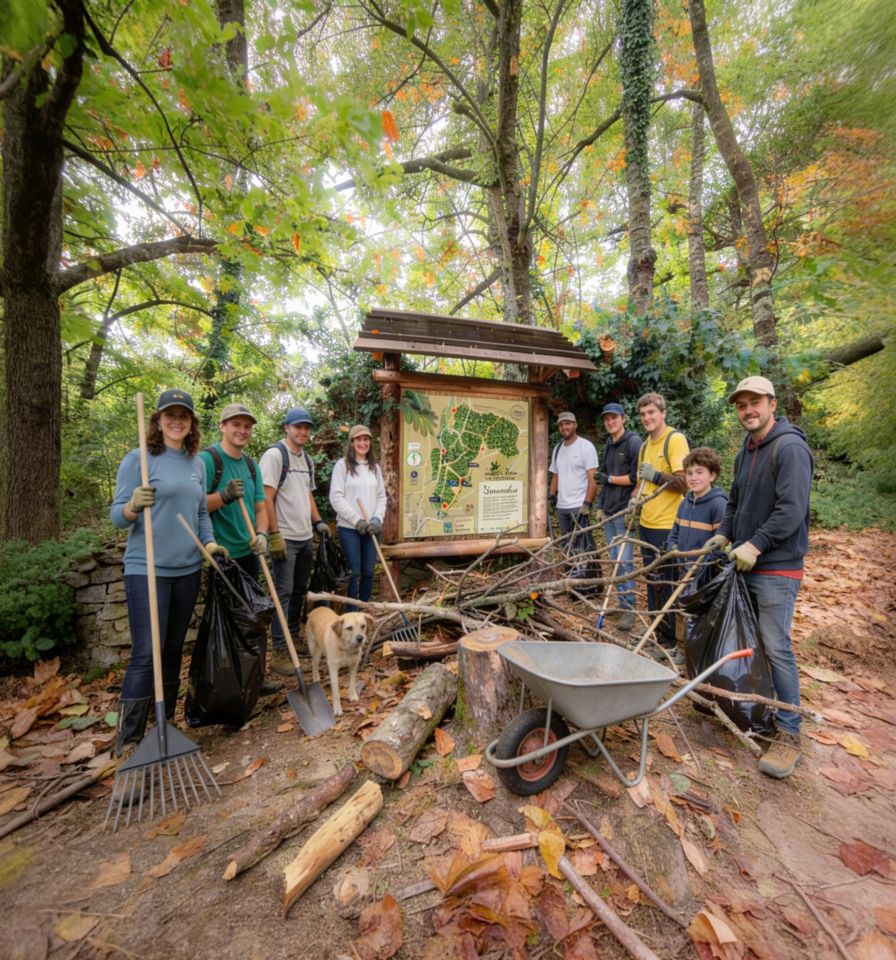 Trabajos en el entorno natural del Soto de Villar de los Barrios.