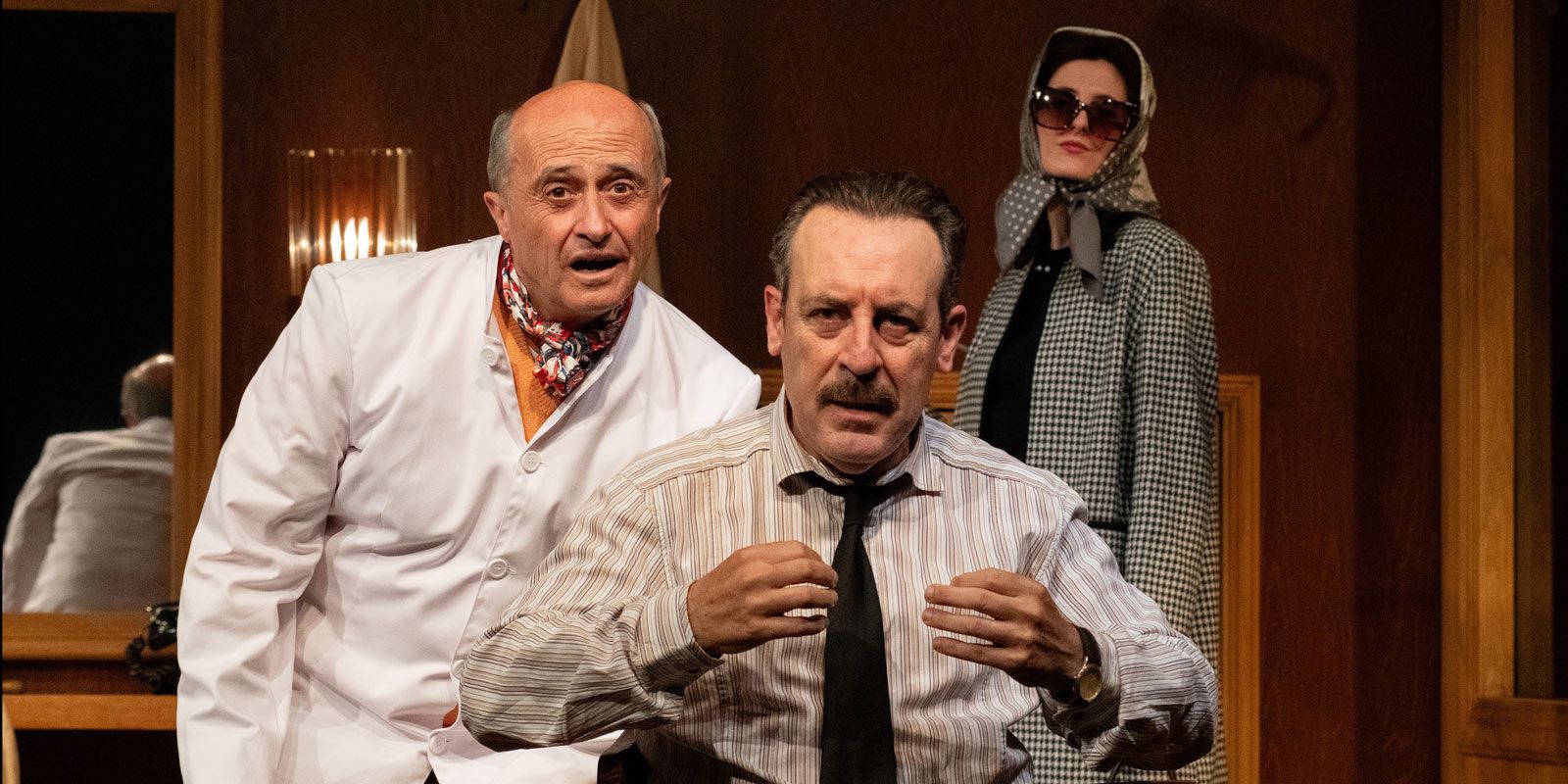 Pepe Viyuela, Antonio Molero y Mar Calvo (además de José Ramón Iglesias) completan el elenco de ‘El barbero de Picasso’. | TEATRO ARRIAGA