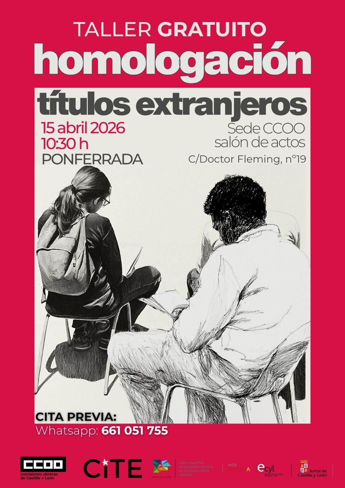 CCOO organiza en Ponferrada un taller sobre homologación de títulos extranjeros.