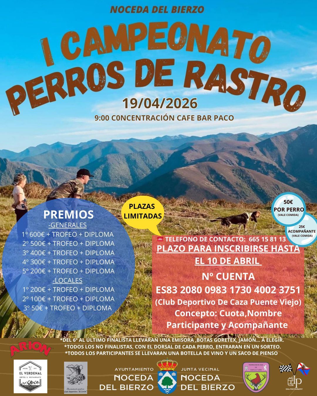 Cartel del concurso de perros de rastro. Cartel del concurso de perros de rastro.