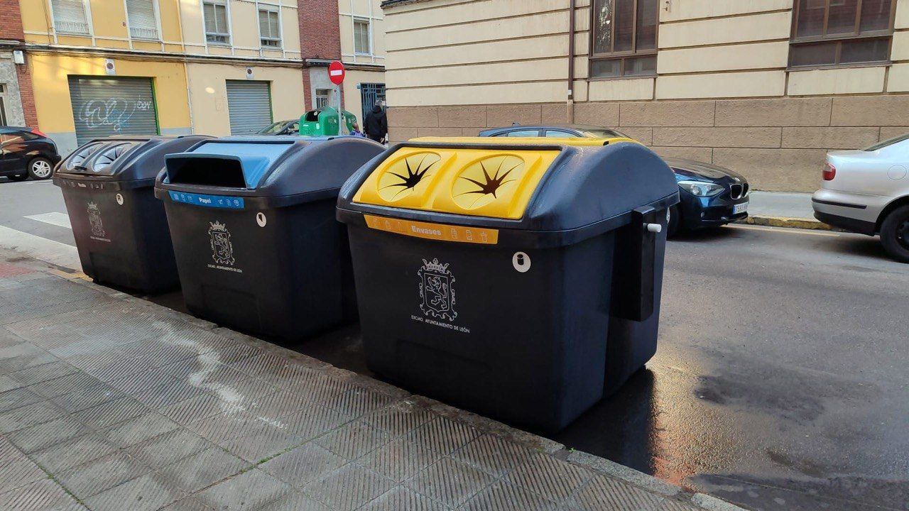 Contenedores en la ciudad de León