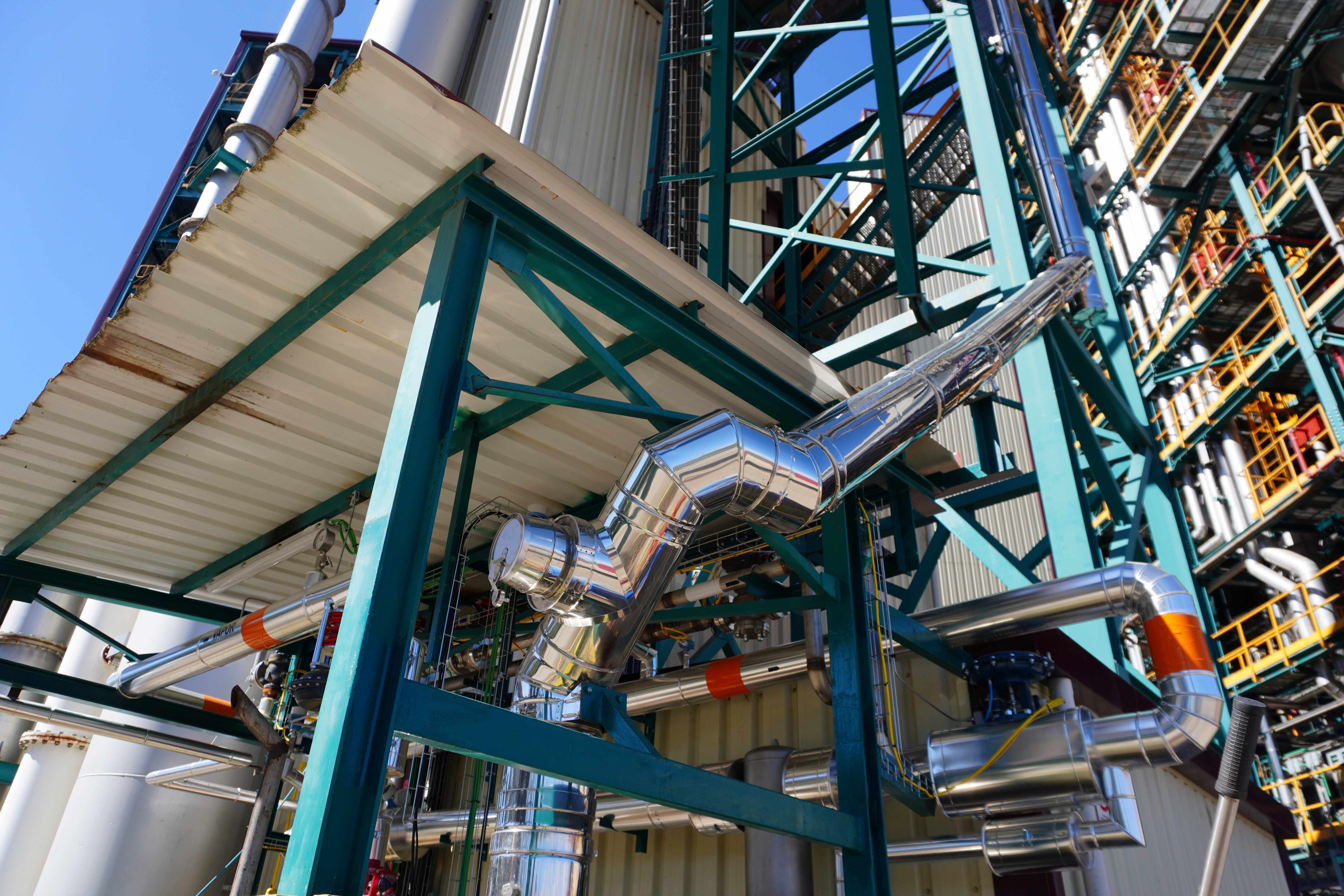 Gasificador de biomasa de Ciuden en su centro de Cubillos del Sil.