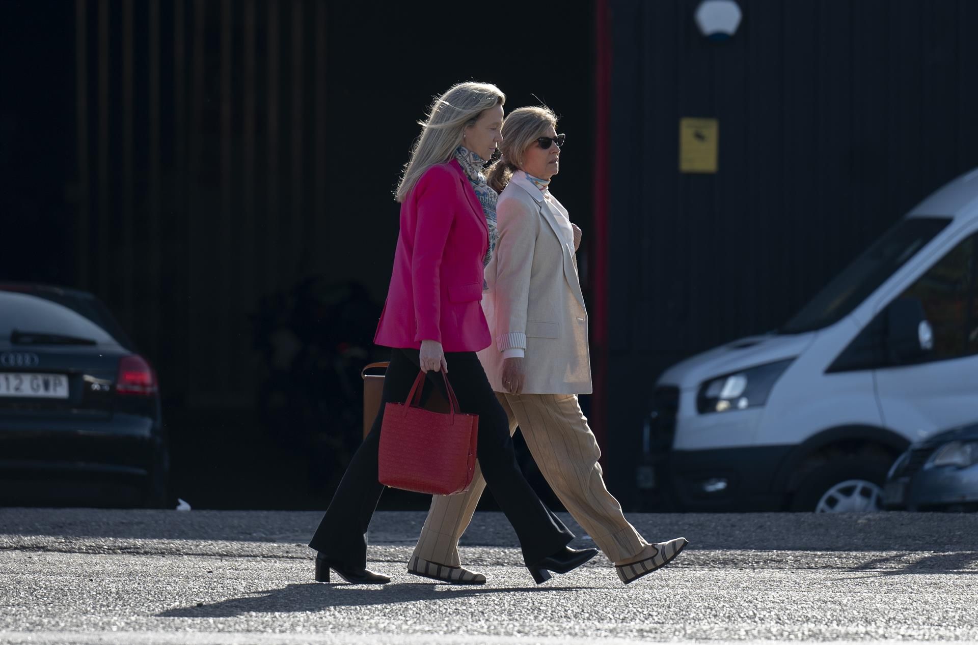 La mujer del extesorero del PP Luis Bárcenas, Rosalía Iglesias (d), a su llegada a la Audiencia Nacional este lunes. | EUROPA PRESS