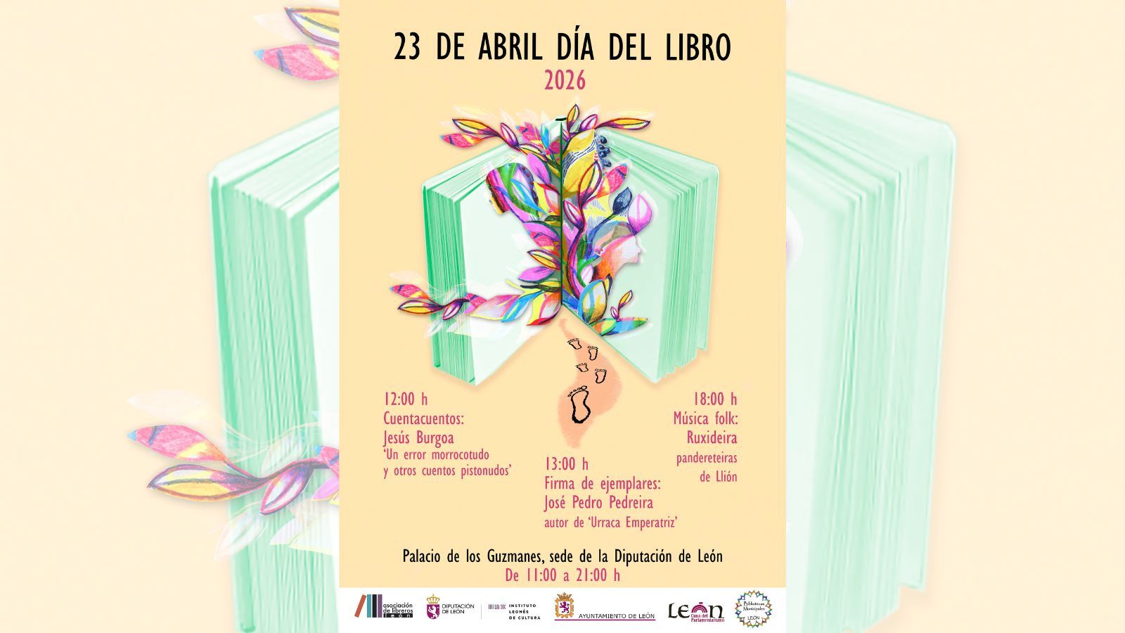 El cartel del Día del Libro 2026 en León ha sido realizado por Laura G. Becares.