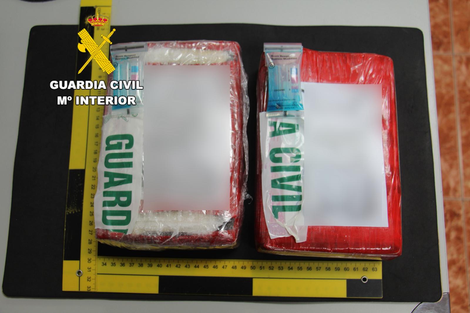 Cocaína intervenida por la Guardia Civil.