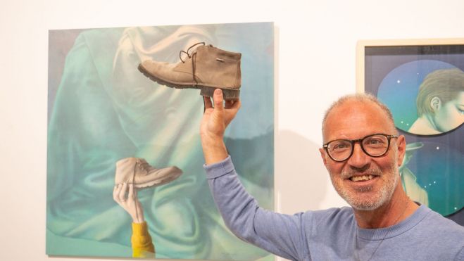 Representando su propia obra, ‘El zapato raso’.VICENTE GARCÍA