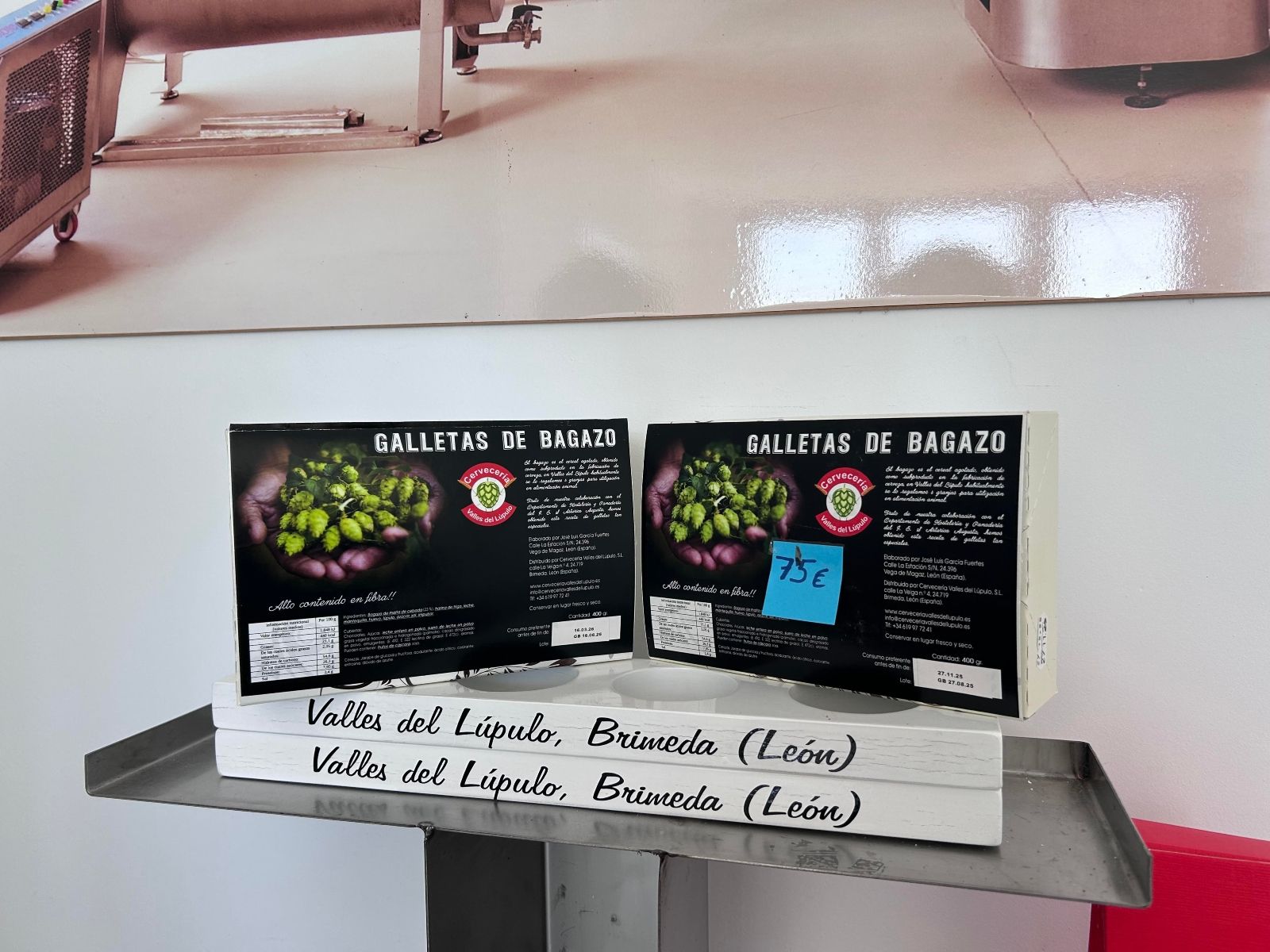 Galletas elaboradas a partir del bagazo de la cerveza de Valles del Lúpulo en colaboración con el IES Astúrica Augusta.