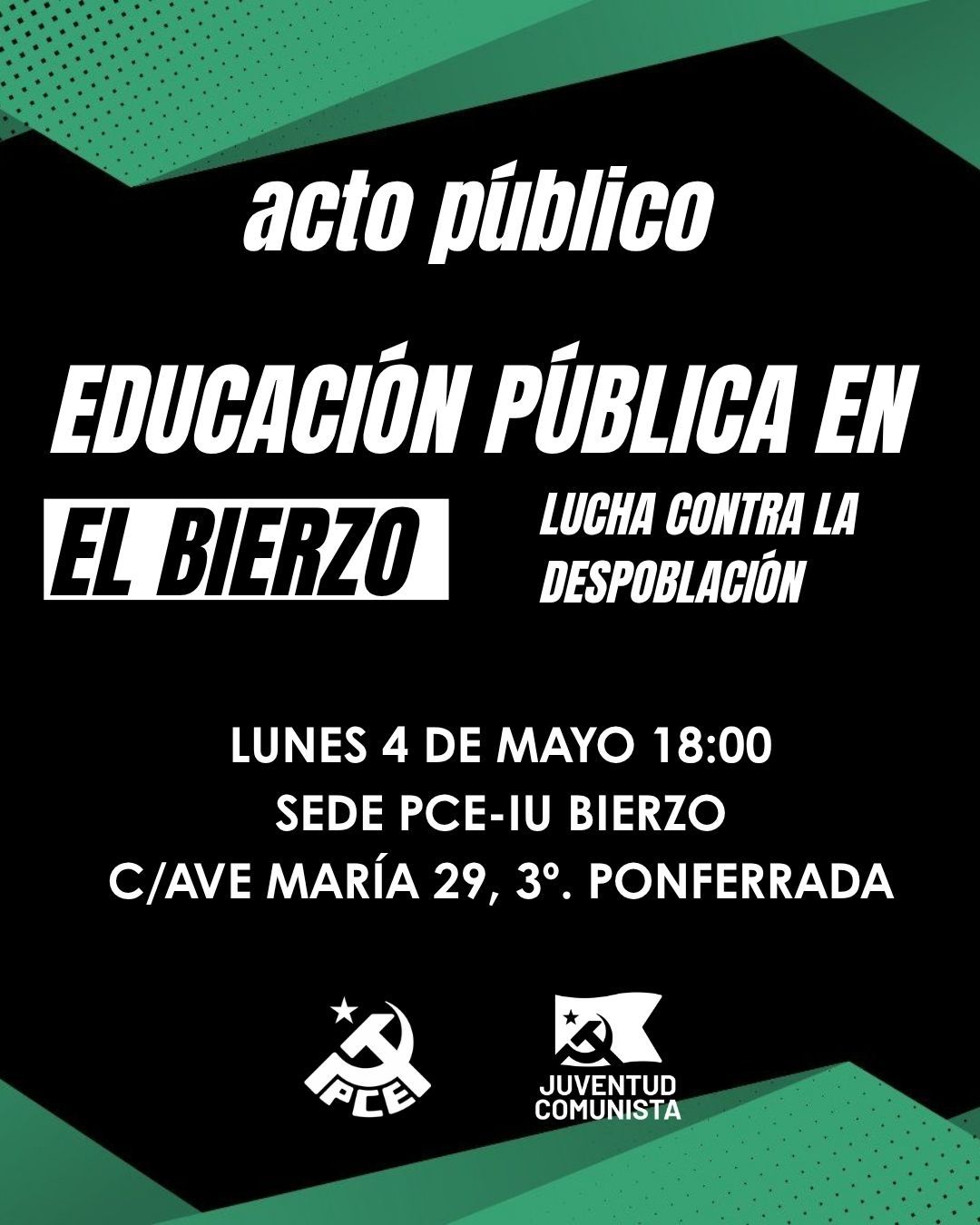 Cartel del acto organizado por el PCE.