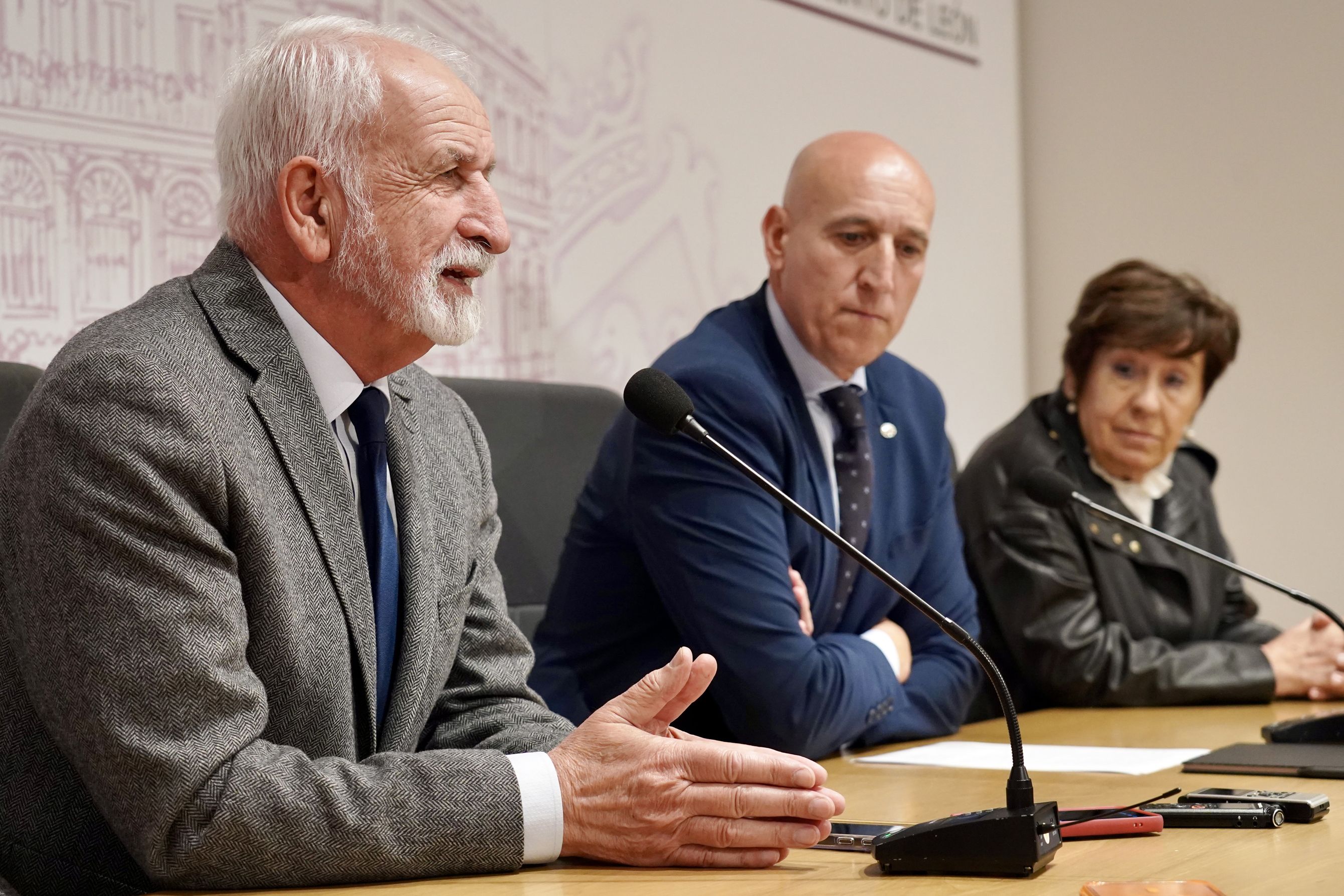 Salvador Gutiérrez, José Antonio Diez y Elena Aguado, durante su comparecencia en San Marcelo. | CARLOS S. CAMPILLO (ICAL)