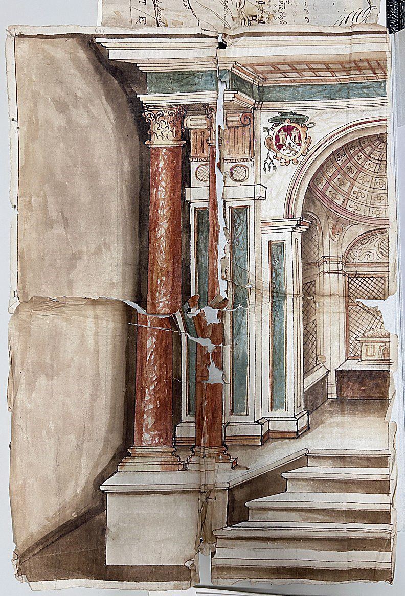 Año 1595. Detalle del plano del ‘Monumento’ de la Catedral de Astorga que conserva el ADA.