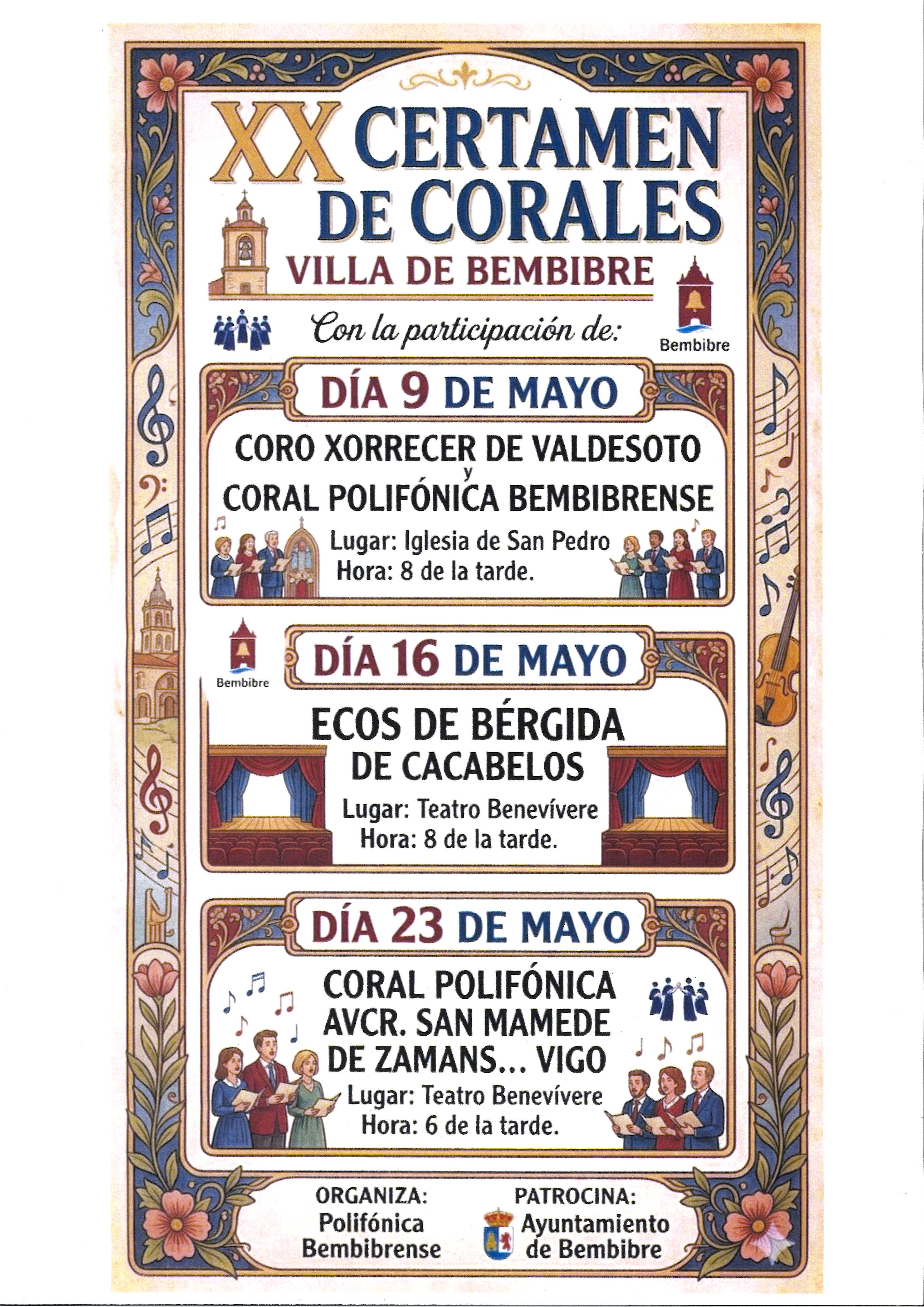 Cartel del certamen de corales de Bembibre.