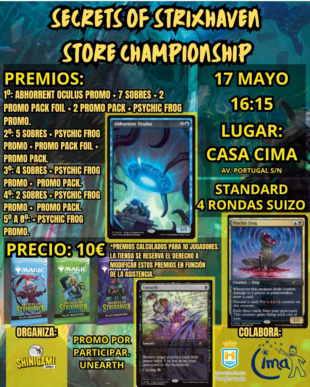 Cartel del torneo de Magic. Secrets Of Strixhaven. Cartel del torneo de Magic. Secrets Of Strixhaven.