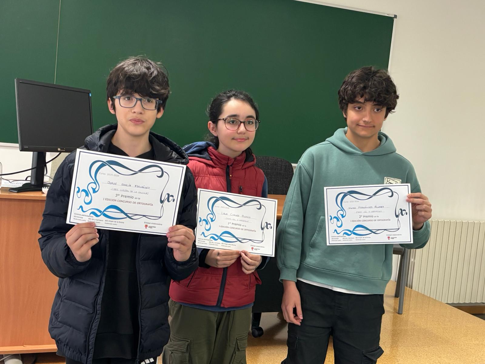 Lola Cordón Blanco, Hugo Fernández Álvarez y Jorge García Fernández son los ganadores del concurso.