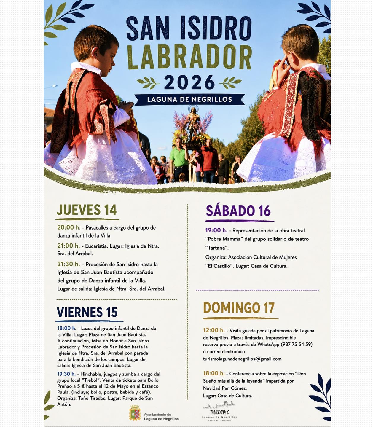 Cartel de Laguna de Negrillos.