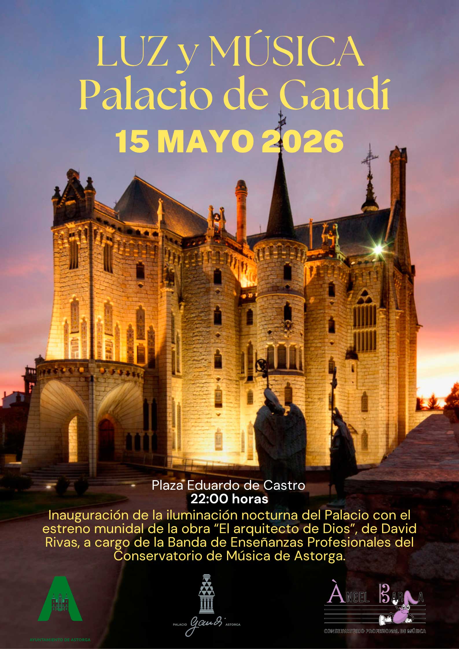 estreno de la obra El arquitecto de Dios, de David Rivas, a cargo de la banda del Conservatorio de Astorga