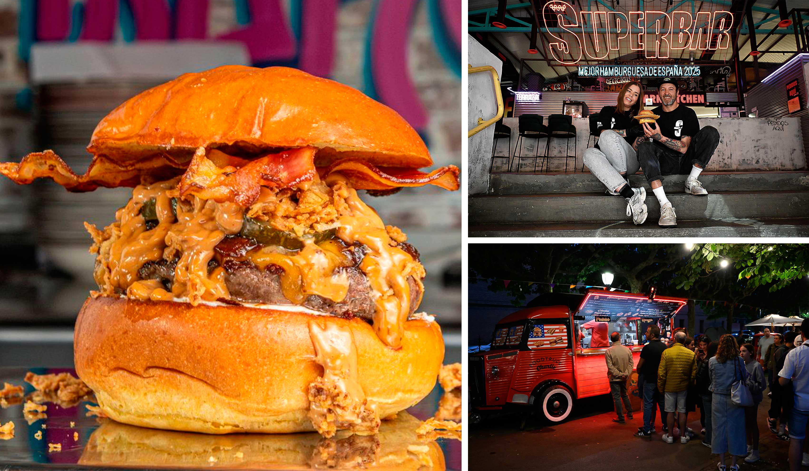 Una hamburguesa leonesa, la propuesta del 'Carnivan' y colas para pedir en una 'food truck'. | L.N.C. / SAÚL ARÉN Una hamburguesa leonesa, la propuesta del 'Carnivan' y colas para pedir en una 'food truck'. | L.N.C. / SAÚL ARÉN