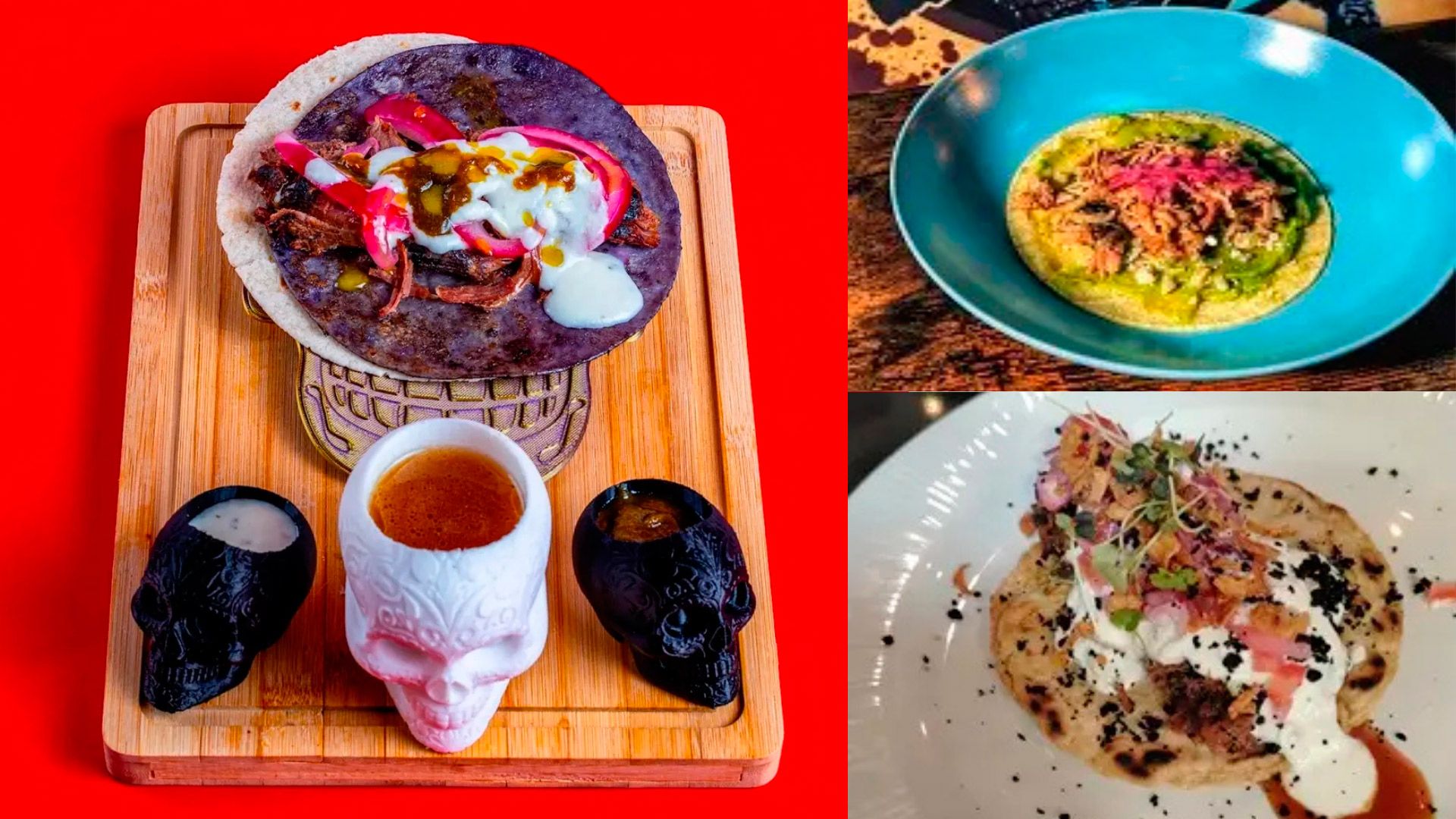 Imágenes difundidas en la web del campeonato de tacos de las tres propuestas de León. 