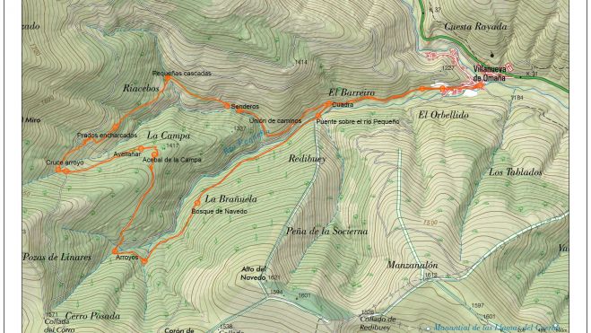 Acebales Villanueva de Omaña mapa