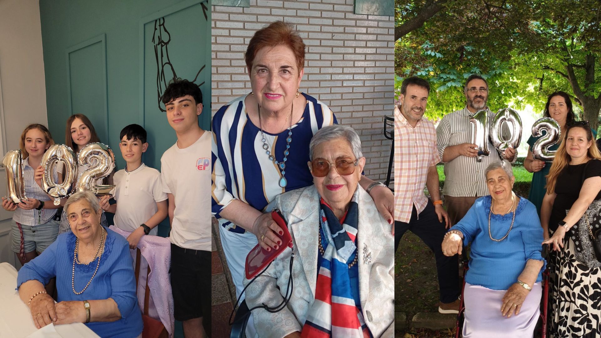 Gumersinda junto a sus familiares celebrando sus 102 años. | L.N.C.
