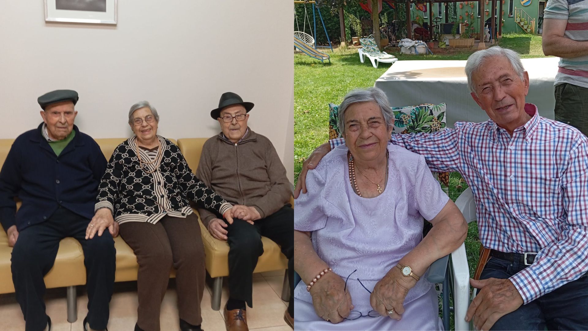 A la izquierda, encuentro reciente entre Abundio, Gumersinda y Horacio; y a la derecha, Gumersinda junto a Rafael. | L.N.C.