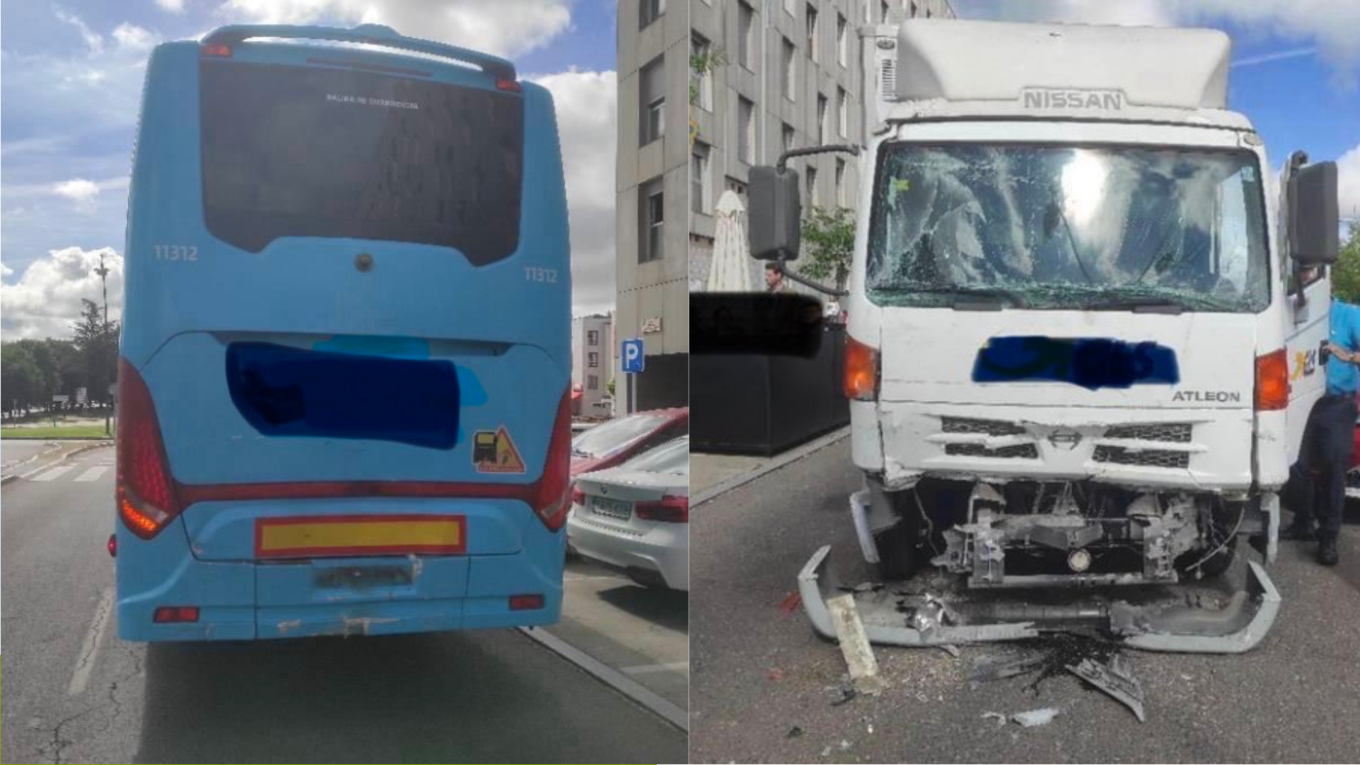 Imagen de los daños provocados por la colisión entre un autobús escolar y un camión. | L.N.C.