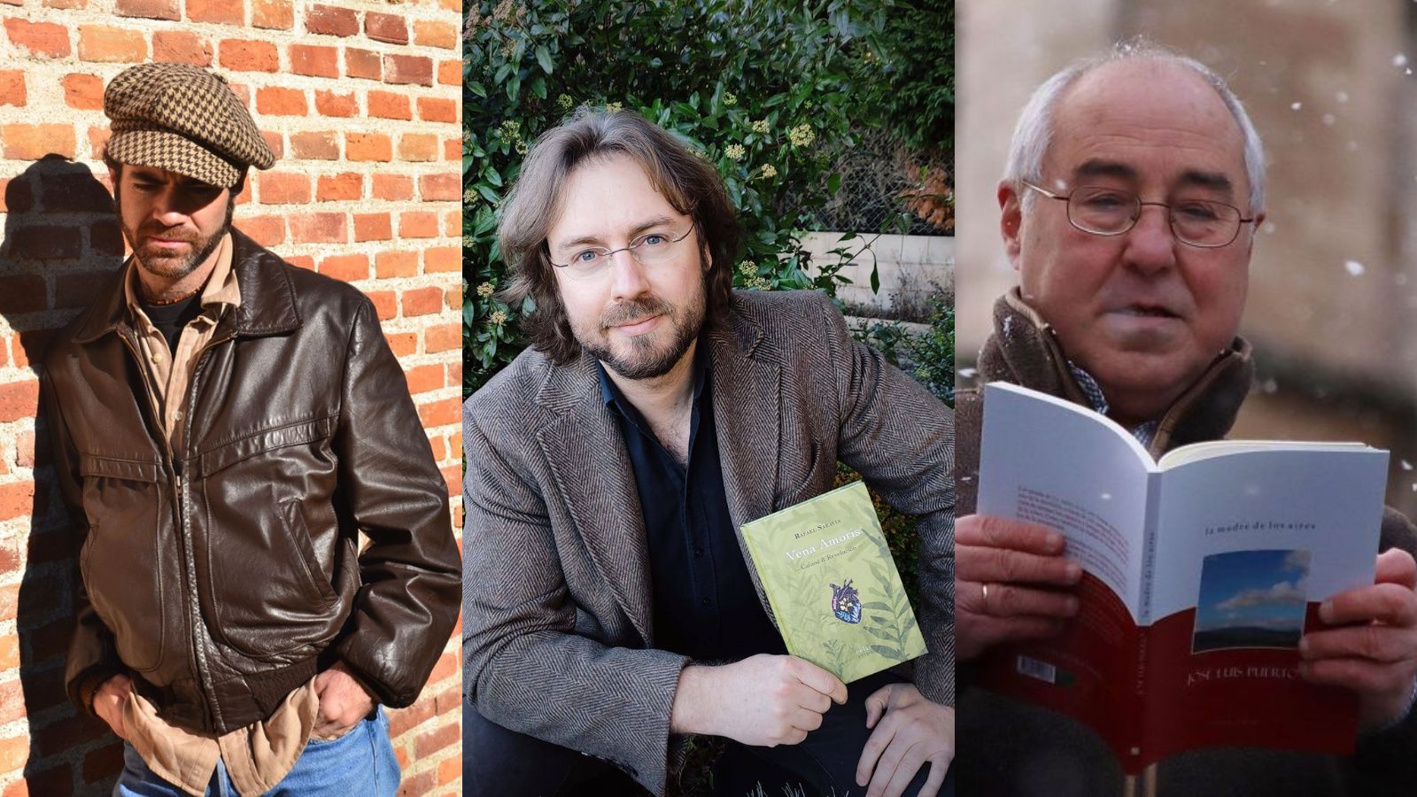 Miguel Velayos, Rafa Saravia y José Luis Puerto, 3 poetas que se dan cita esta tarde en la taberna más clásica del Barrio Húmedo. | L.N.C./ MAURICIO PEÑA