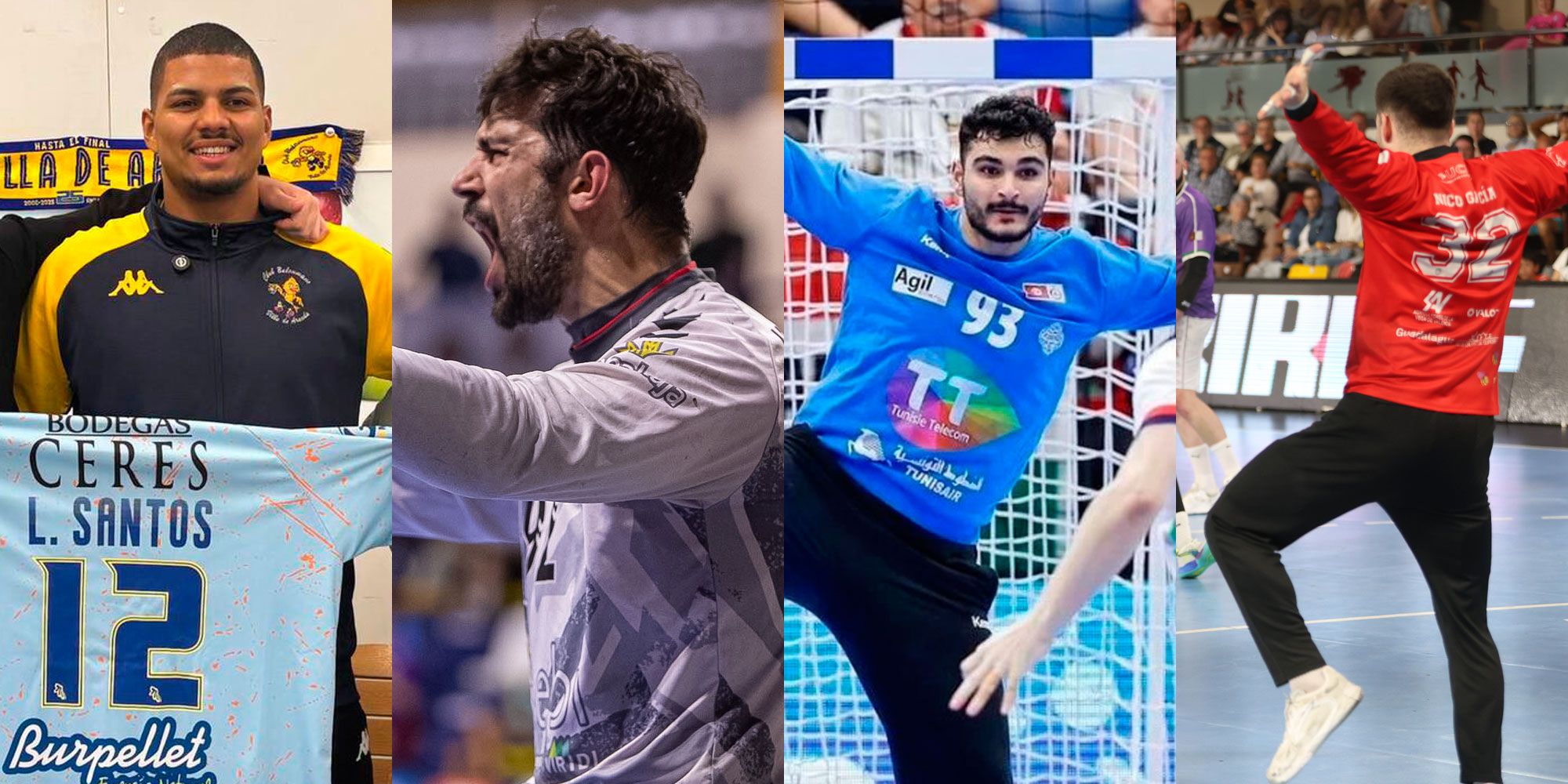 Lucas Santos, Arguillas, Ben Tekaya y Nico, opciones que baraja para su portería el Ademar. | ARANDA/ASOBAL/F. OTERO