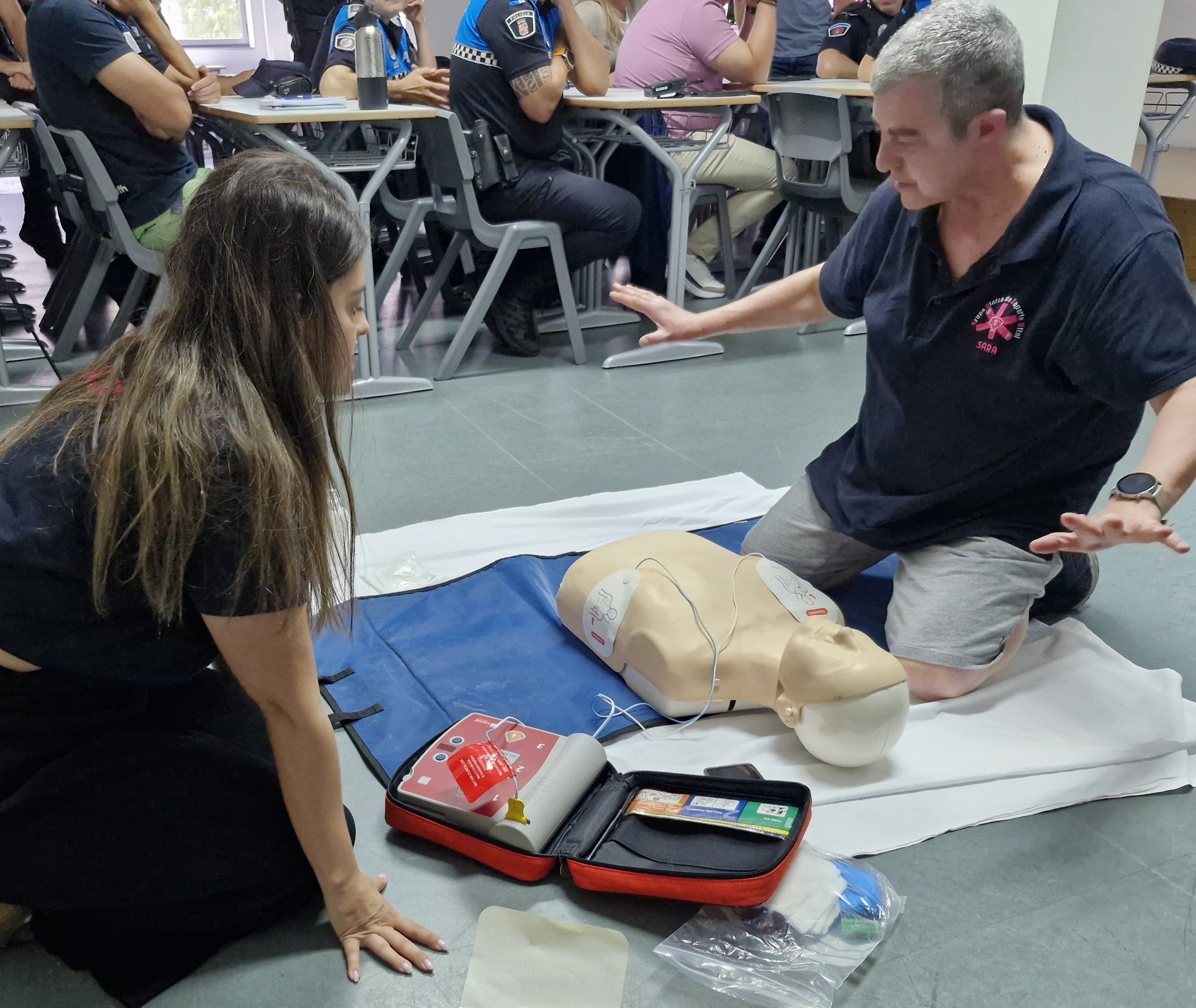 La Policía Municipal de Ponferrada en el curso.