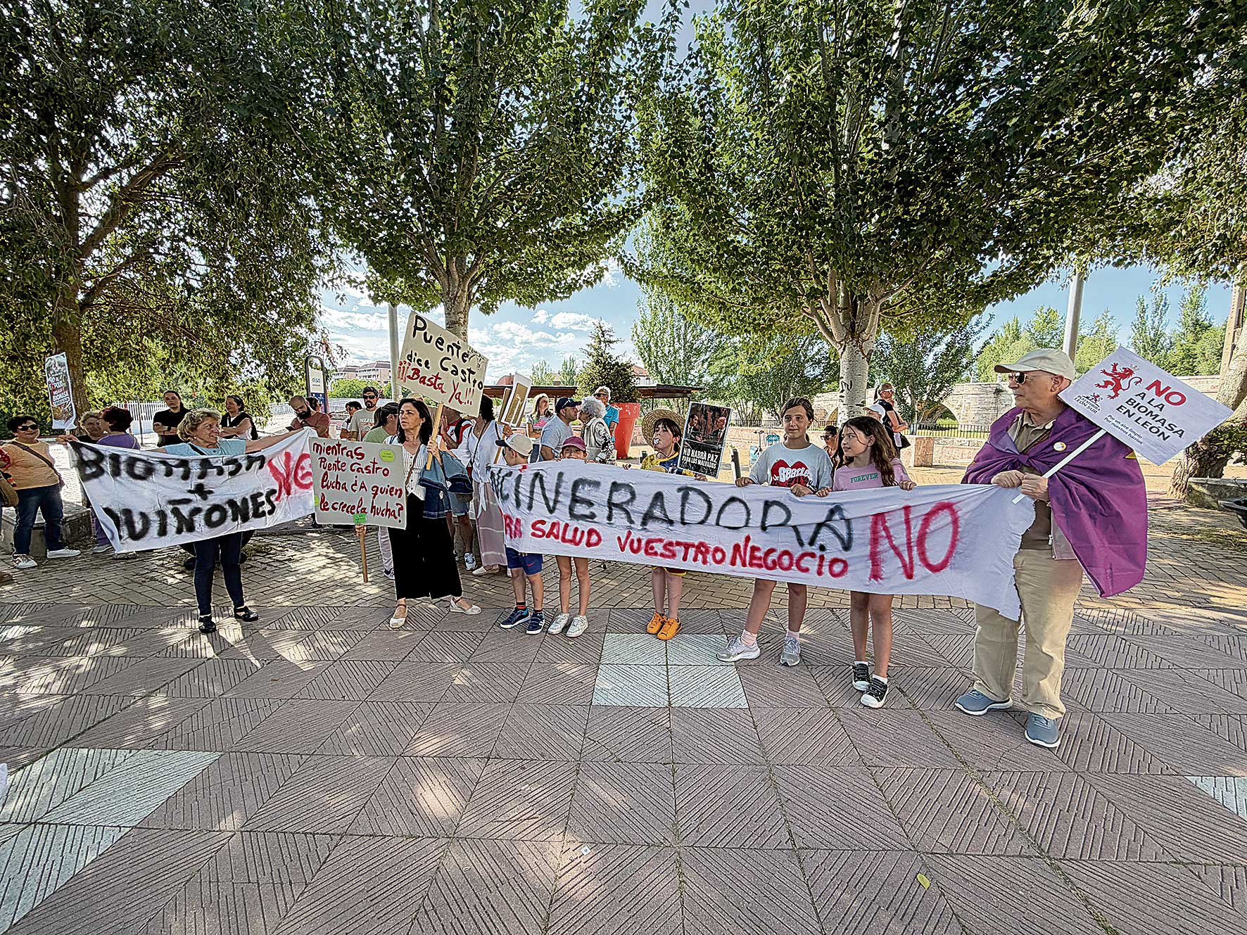 Los vecinos de Puente Castro protestan de nuevo contra la planta de biomasa.| SAÚL ARÉN