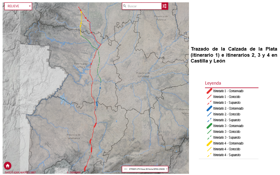 Trazado de la Calzada de la Plata de Mérida a Astorga. | L.N.C. Trazado de la Calzada de la Plata de Mérida a Astorga. | L.N.C.