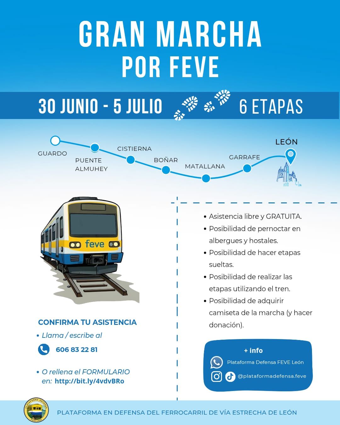 Cartel anunciador de la gran marcha en defensa del tren de Feve. | LNC Cartel anunciador de la gran marcha en defensa del tren de Feve. | LNC