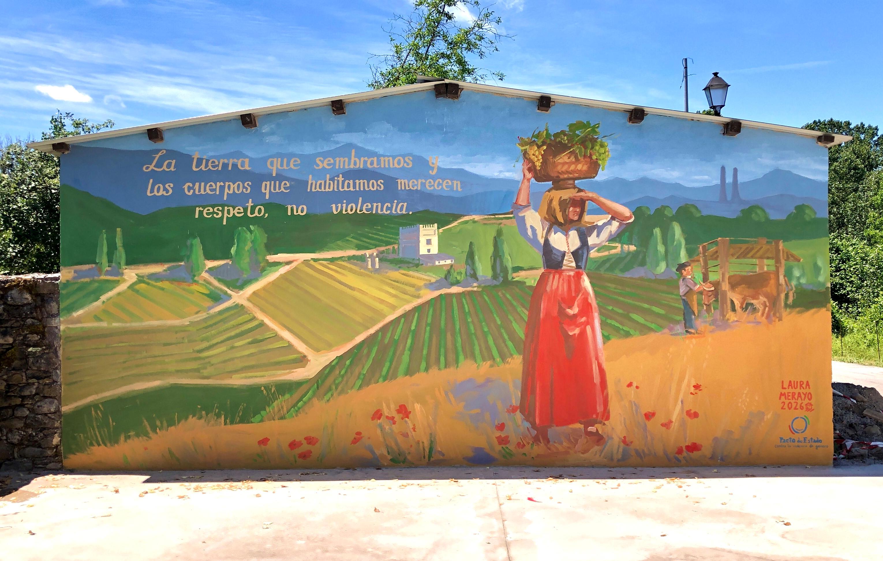 Nuevo mural contra la violencia de género en Albares de la Ribera.