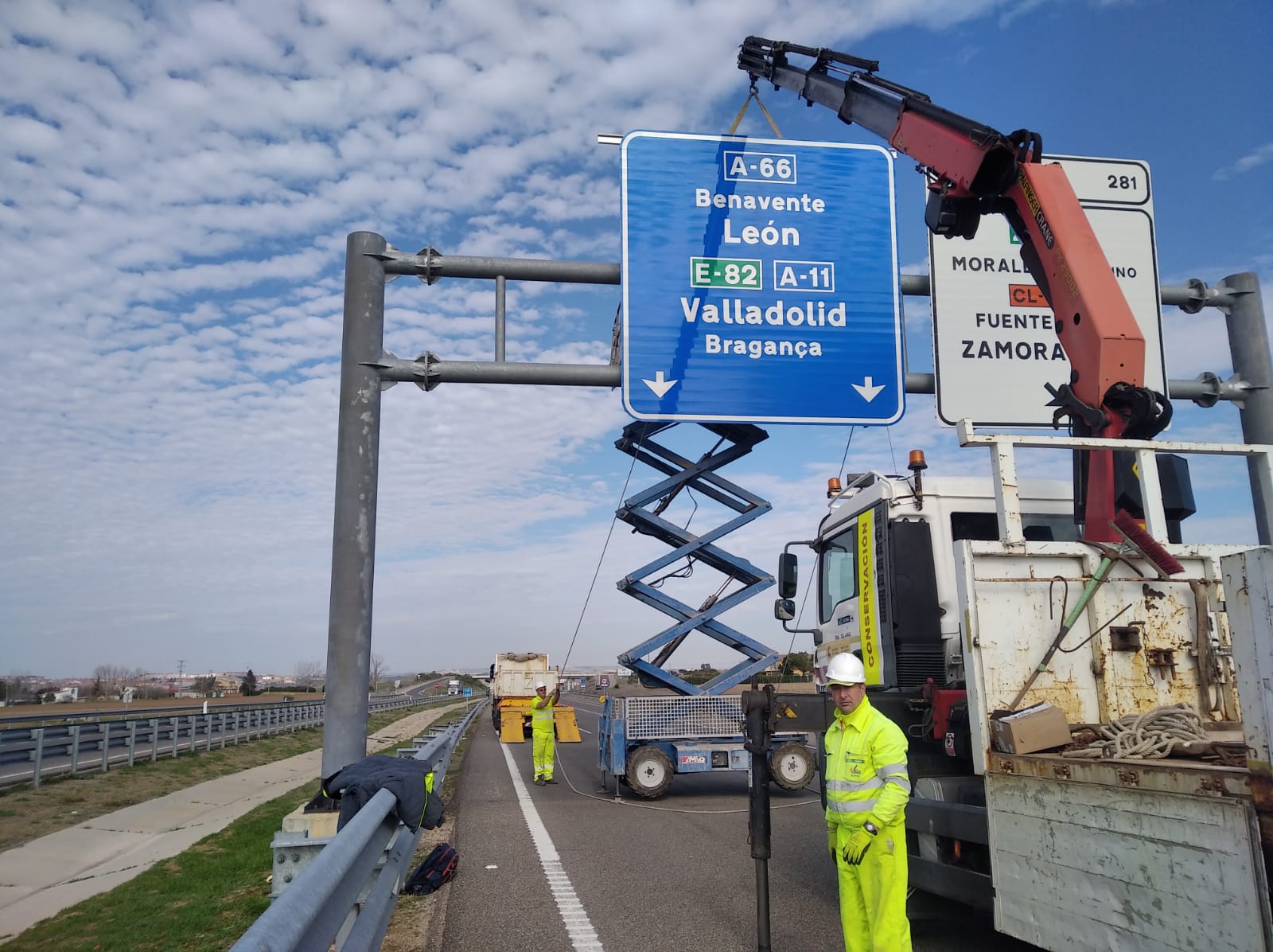 Obras de conservación en la A-66. | ICAL