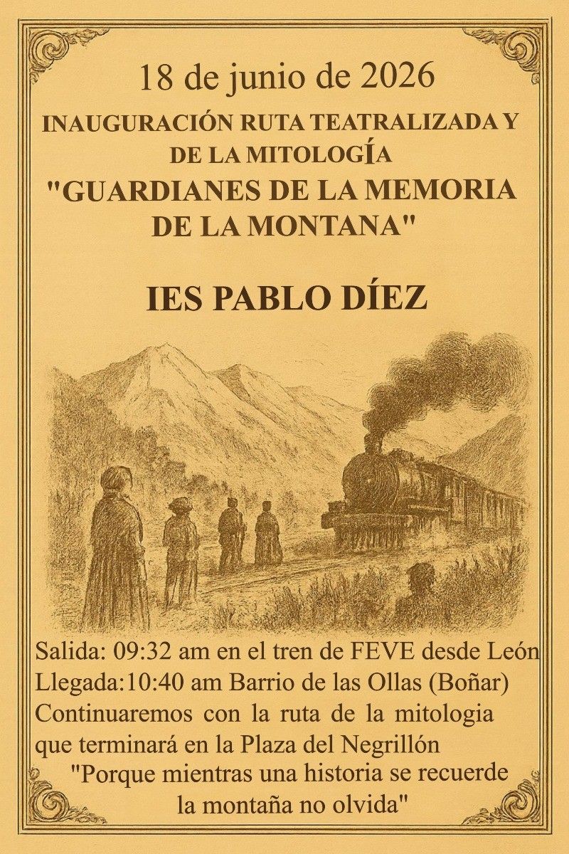 El cartel de la ruta con dos protagonistas, la Feve y la Montaña. El cartel de la ruta con dos protagonistas, la Feve y la Montaña.
