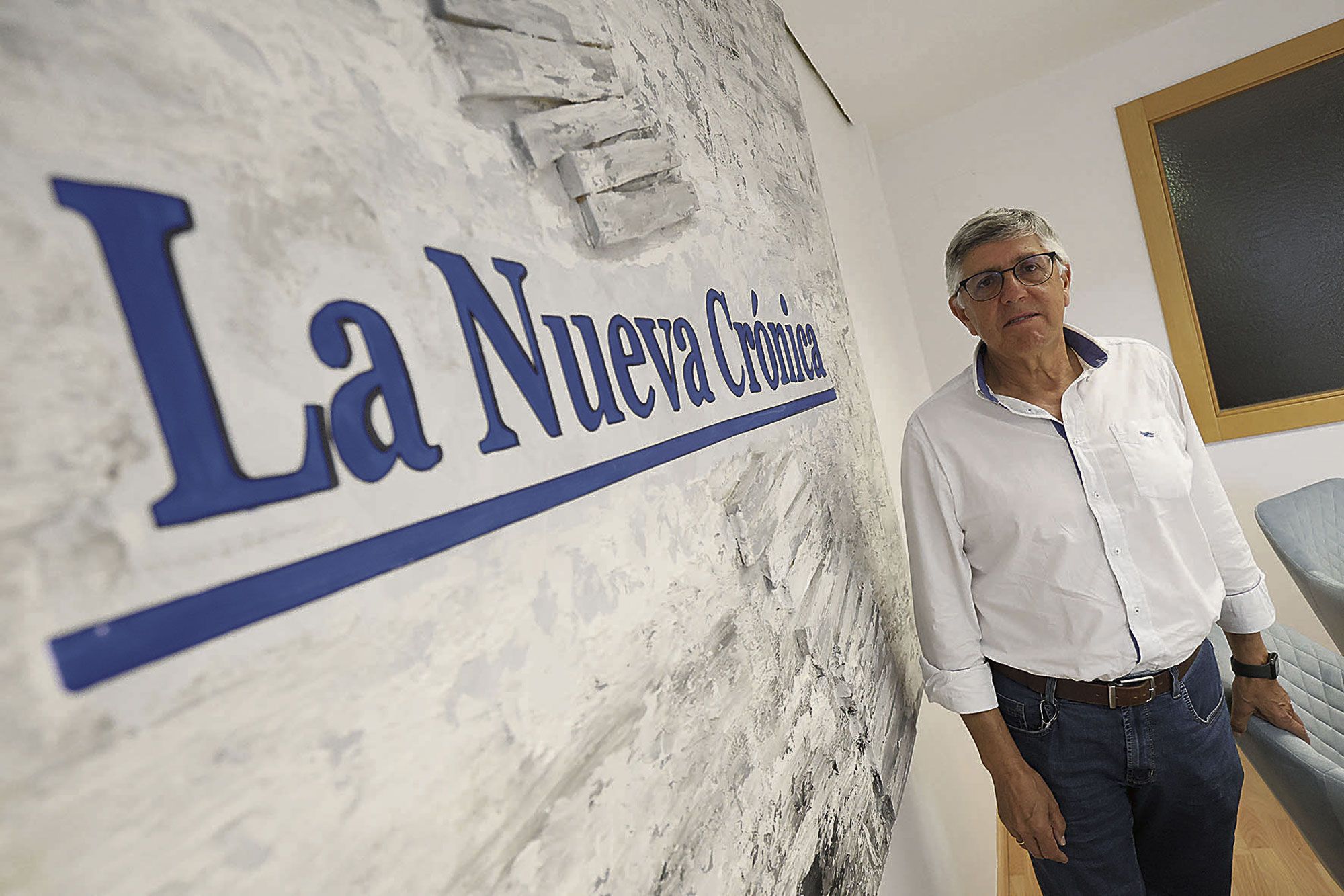 El presidente del Ademar, Cayetano Franco, durante la entrevista en La Nueva Crónica. | FERNANDO OTERO