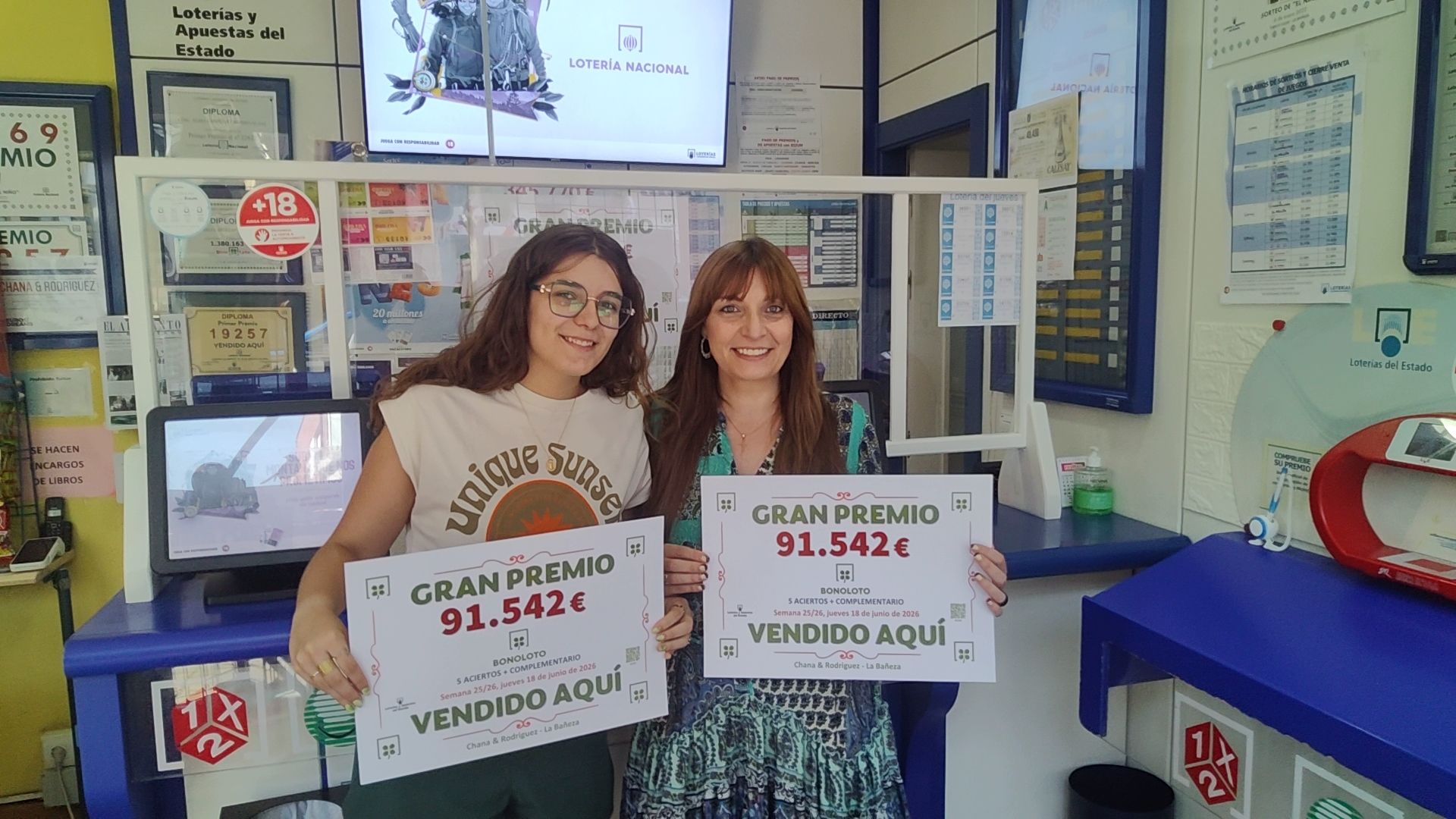 El resguardo del premio de 91.542,30 euros fue validado en el punto de venta ‘Librería Chana & Rodríguez’. | L.N.C.