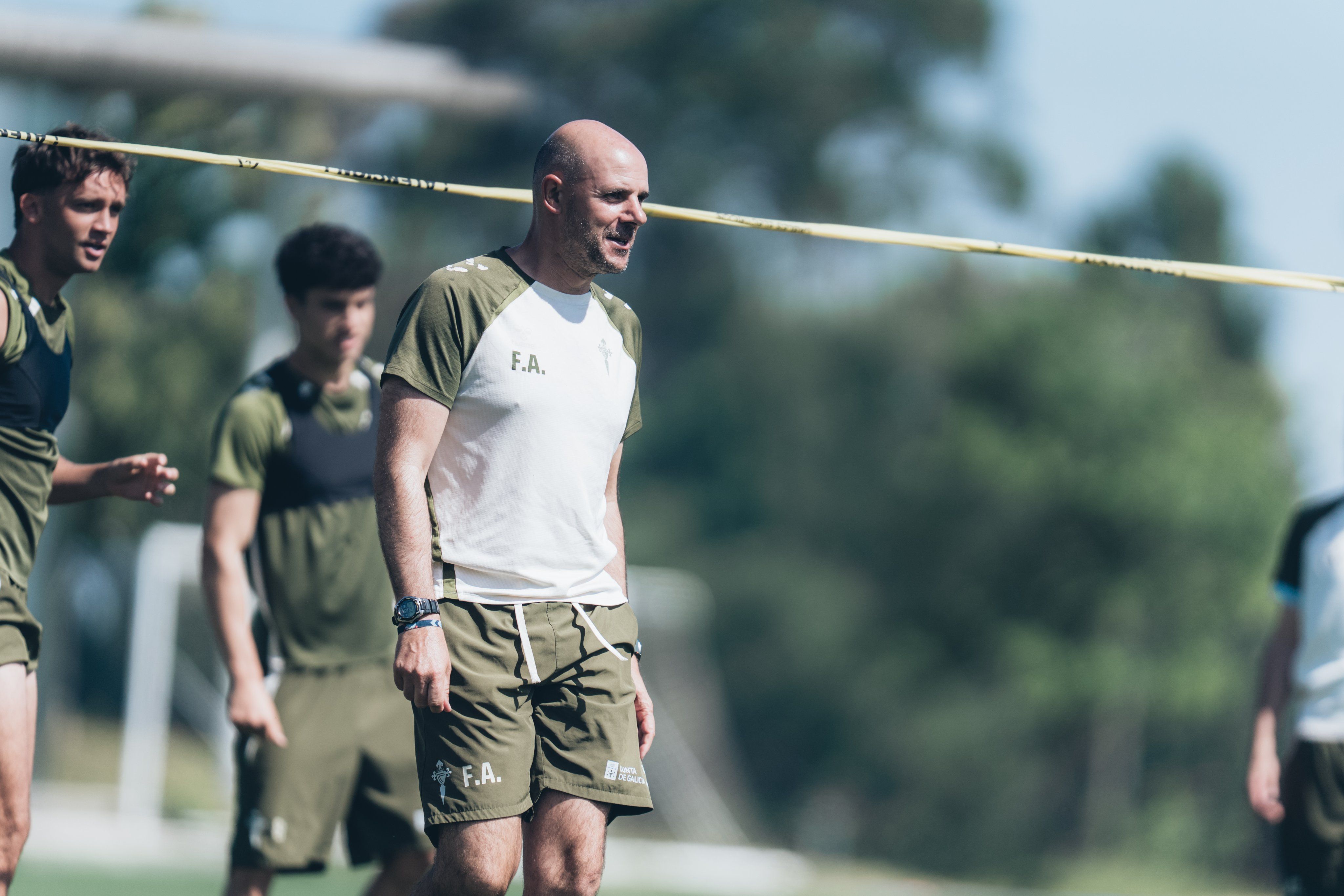 Fredi Álvarez durante un entrenamiento con el Celta Fortuna. CELTA