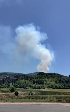 Imagen del incendio de San Vicente en sus inicios.