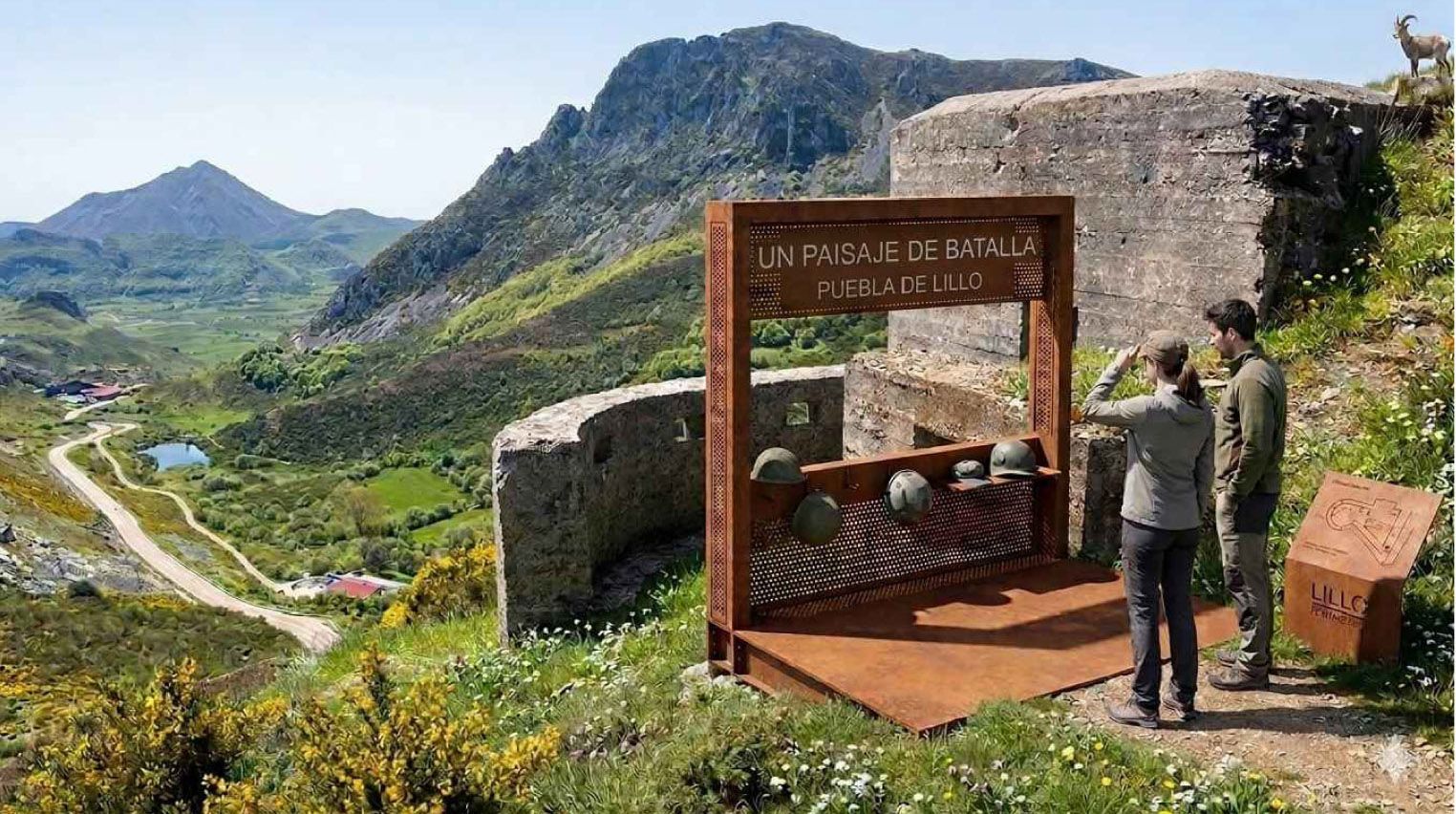 Recreación virtual del ‘photocall’ que se ubicará en el paraje de La Arboleya dentro del itinerario cultural ‘Un paisaje de batalla’. | L.N.C.