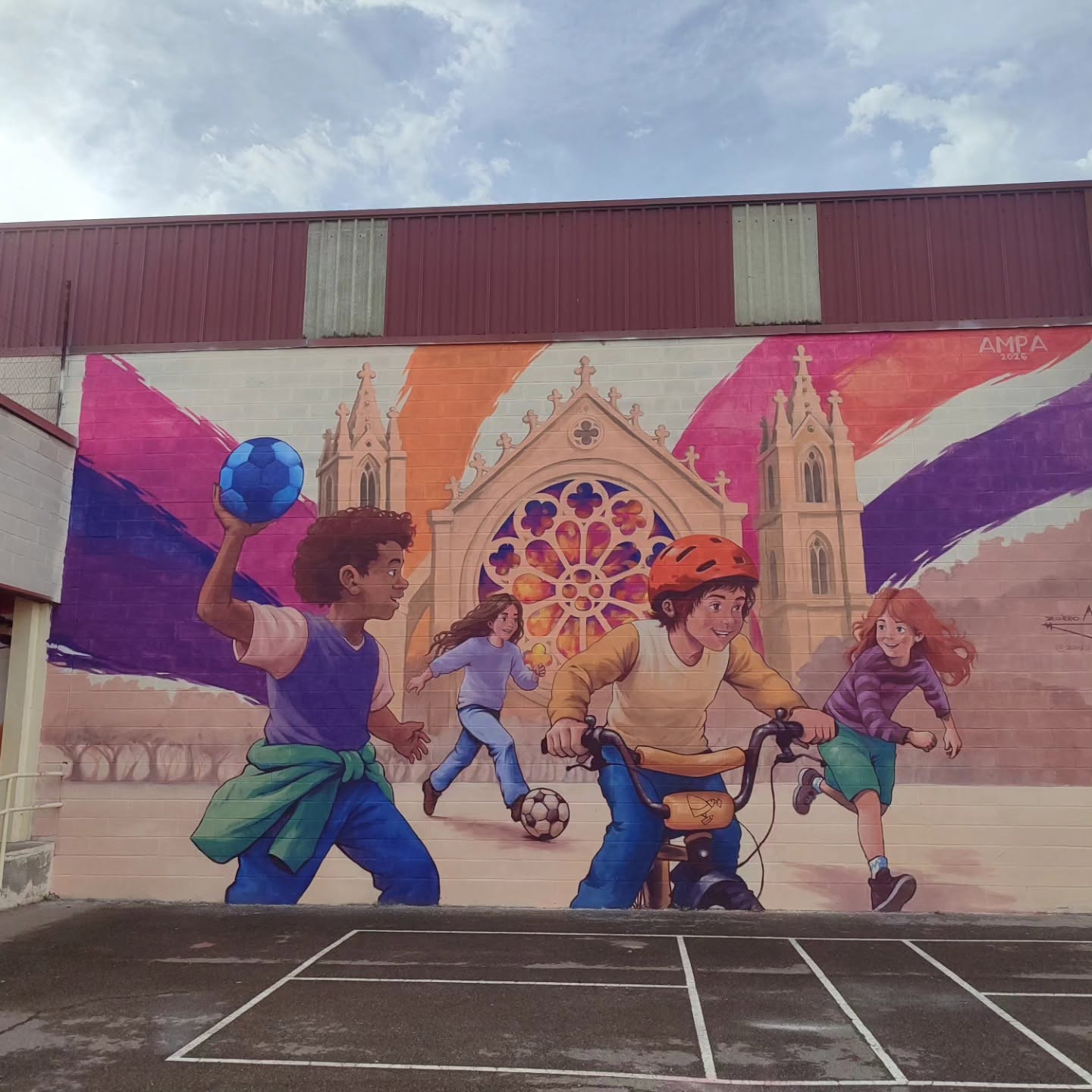 Uno de los nuevos murales del colegio La Palomera. | AMPA CEIP LA PALOMERA
