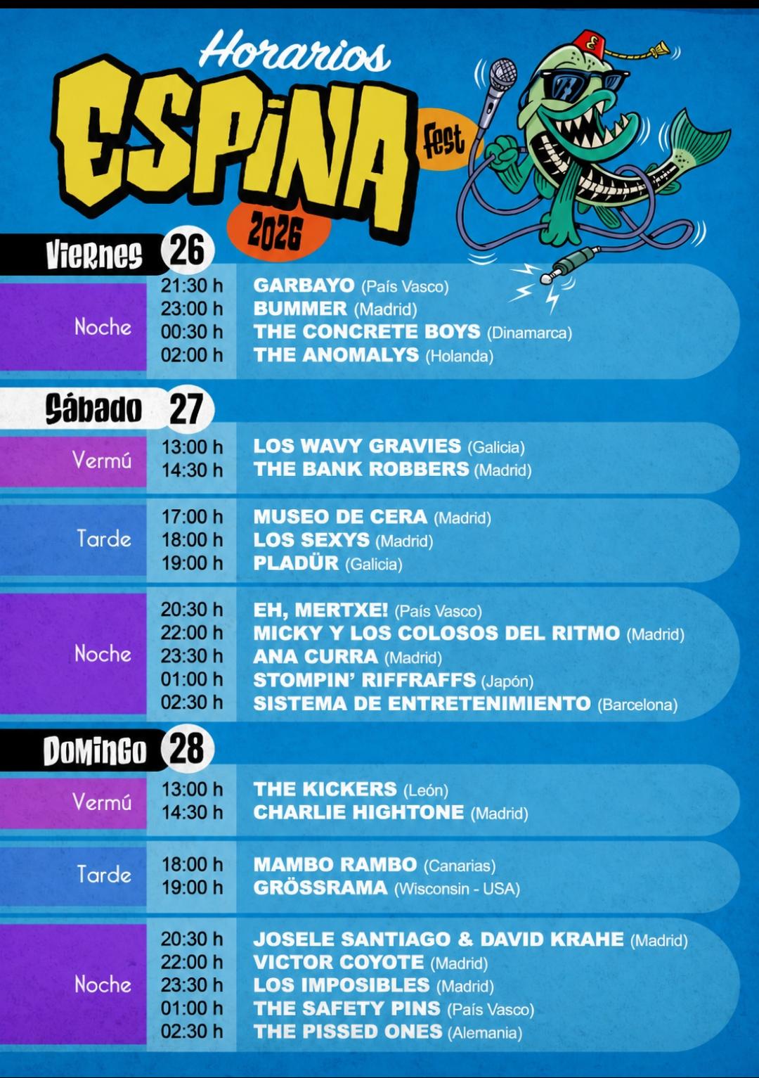 Horarios del Espina Fest.