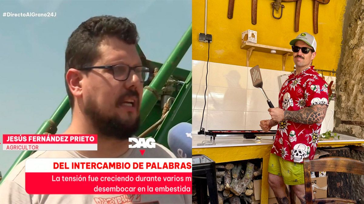 A la izquierda, el agricultor, Jesús Fernández Prieto, y a la derecha, Alberto Pugilato, cobrador de la empresa. | L.N.C. A la izquierda, el agricultor, Jesús Fernández Prieto, y a la derecha, Alberto Pugilato, cobrador de la empresa. | L.N.C.