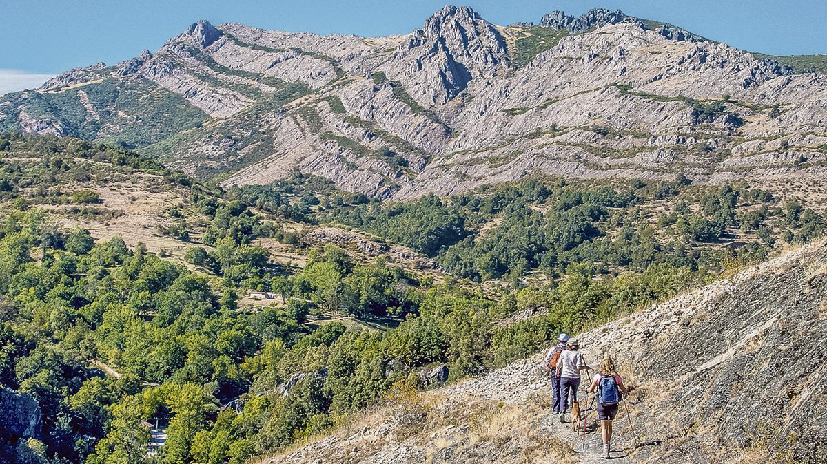 Camino a Tejerina con el Pico de las Palabras o Loto al fondo. | VICENTE GARCÍA