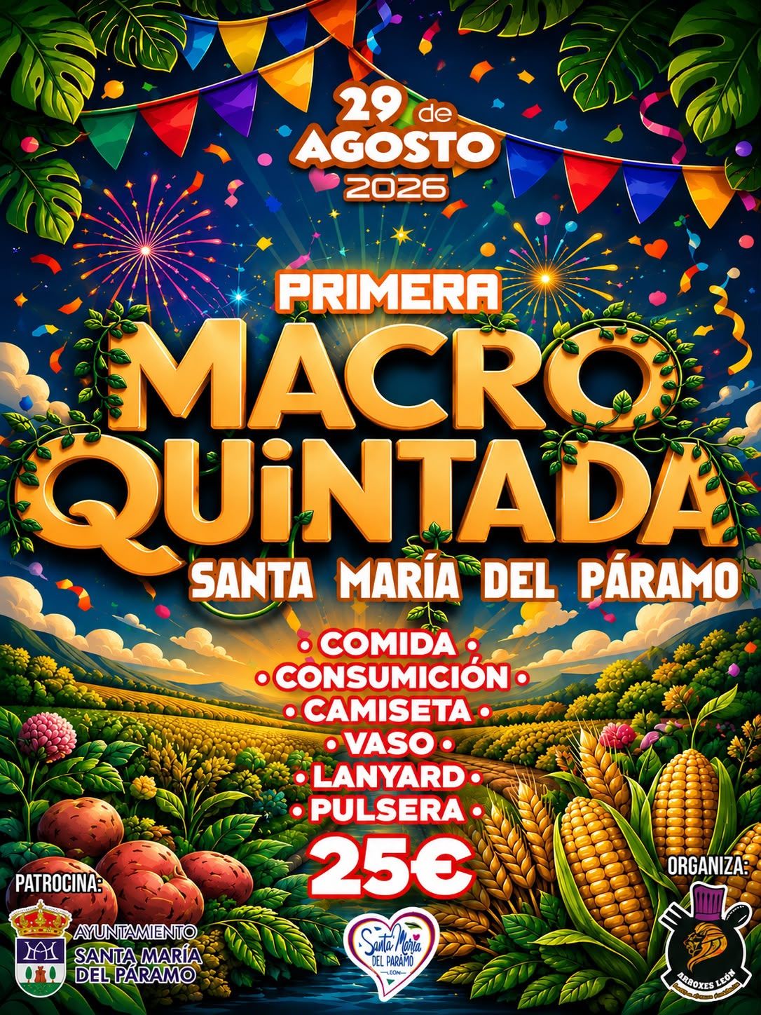 Cartel de la primera macroquintada de Santa María del Páramo | L.N.C.