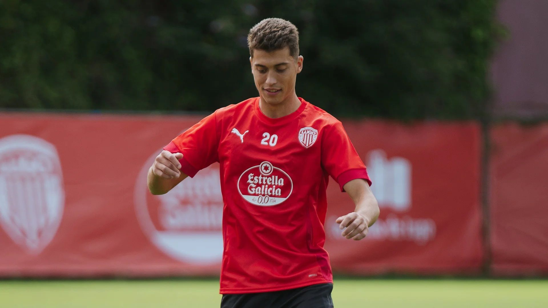 Iago López, durante un entrenamiento con el Lugo. | CDLUGO