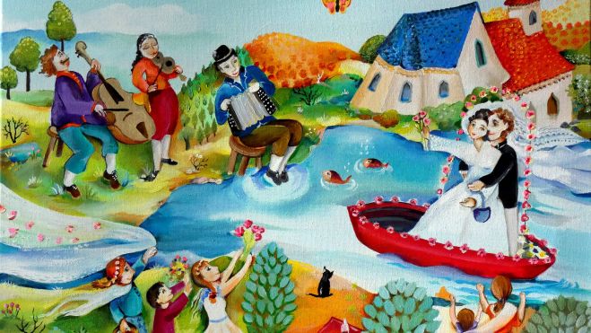 La obra 'Recién casados' de la francesa Odile Bron. CEDIDA La obra 'Recién casados' de la francesa Odile Bron. CEDIDA