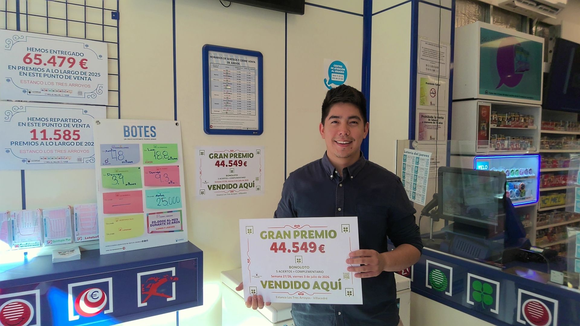 El boleto ganador de la Bonoloto, de segunda categoría, fue vendido en Villacedré. | L.N.C.