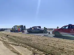 Imagen del accidente en la A-67. |E.P. Imagen del accidente en la A-67. |E.P.