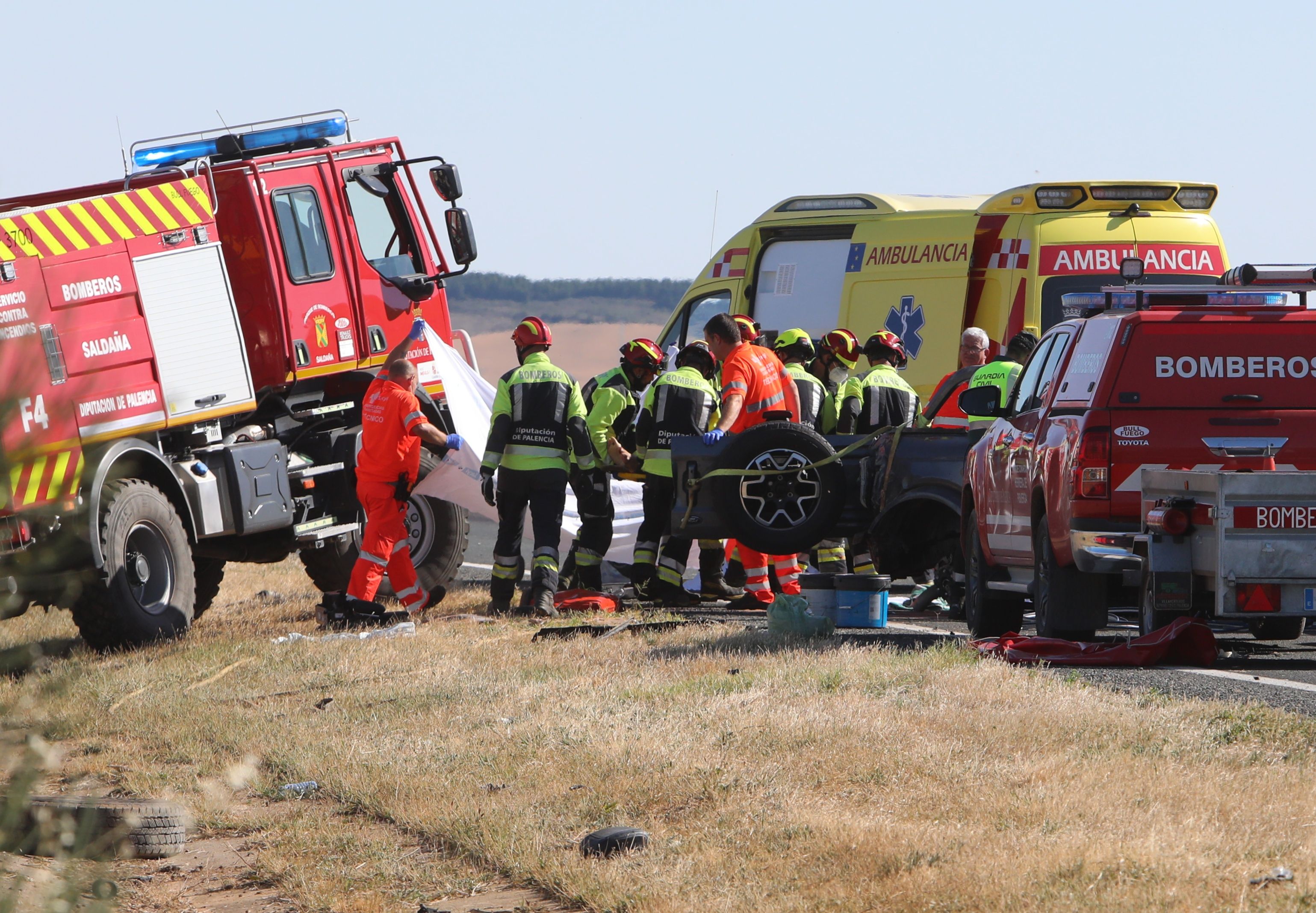 Imagen del accidente en la A-67. | ICAL